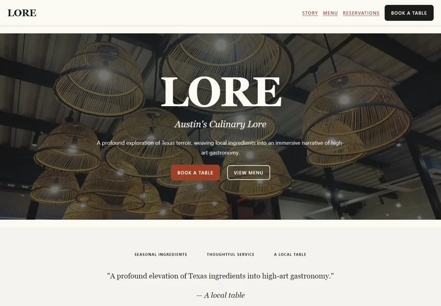 Restaurant design from the Austin theme