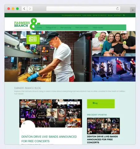 City of Farmers Branch tourism website project preview